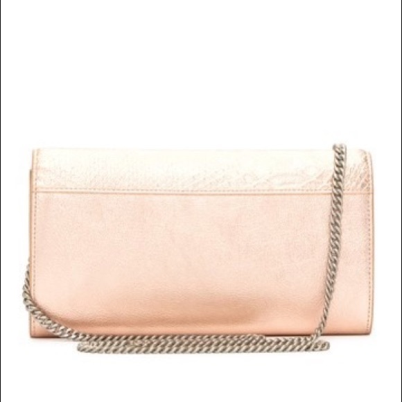 Maria Metallic Snake Embossed Leather Clutch - Picture 3 of 8